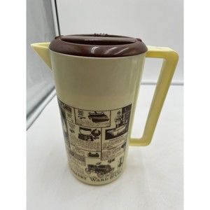 Vintage Montgomery Ward Plastic Pitcher Retro Advertisements MCM Cream/Brn